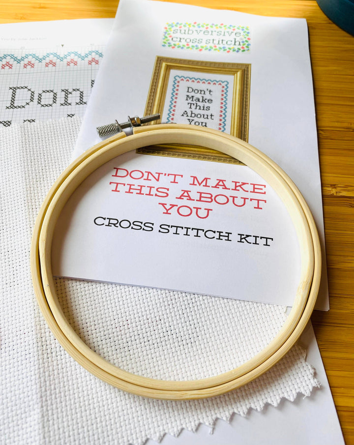 Subversive Cross Stitch Bite Me Bat Deluxe Cross Stitch Kit | Halloween Cross Stitch Kit