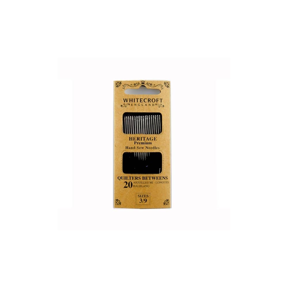 Nurge - Heritage Quilters Needles - Sizes 3 to 9 - 10 wallets of 20 - Pisgah Needleworks