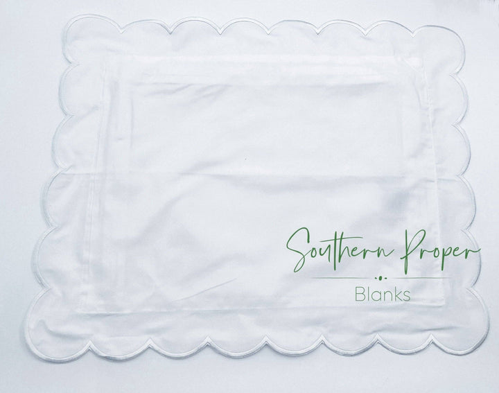 Southern Proper Blanks - Pillowcase - Scalloped edge: Light Pink / 12”x 20” - Pisgah Needleworks