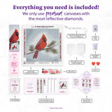 Diamond Art Club - Winter Cardinal: Round with 42 Colors including 3 ABs and 1 Special Diamonds / 13,657 / 13" x 13" (32.8cm x 32.8cm) - Pisgah Needleworks