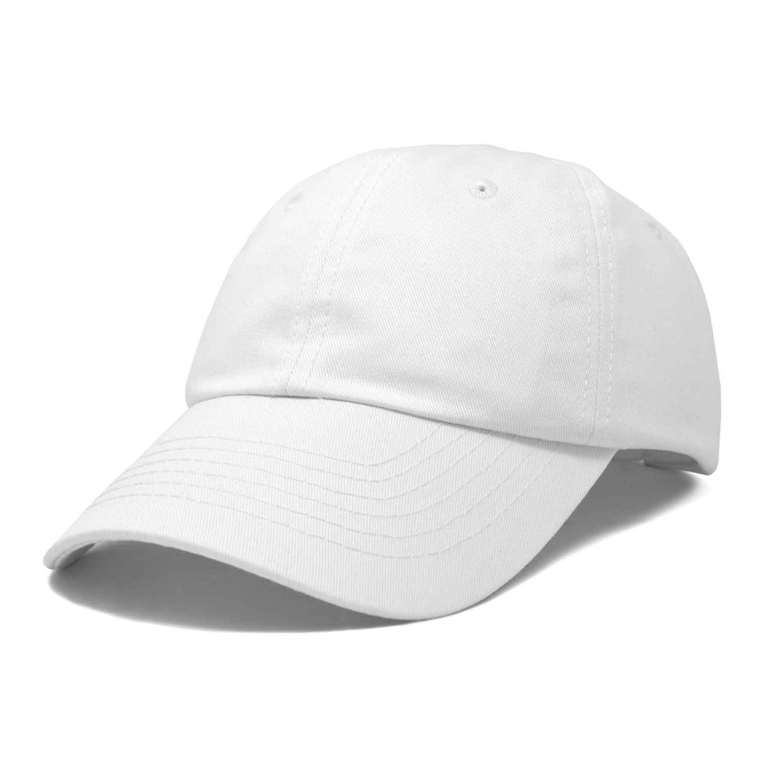 Dalix - DALIX Unisex Unstructured Cotton Cap Adjustable Plain Hat: White - Pisgah Needleworks