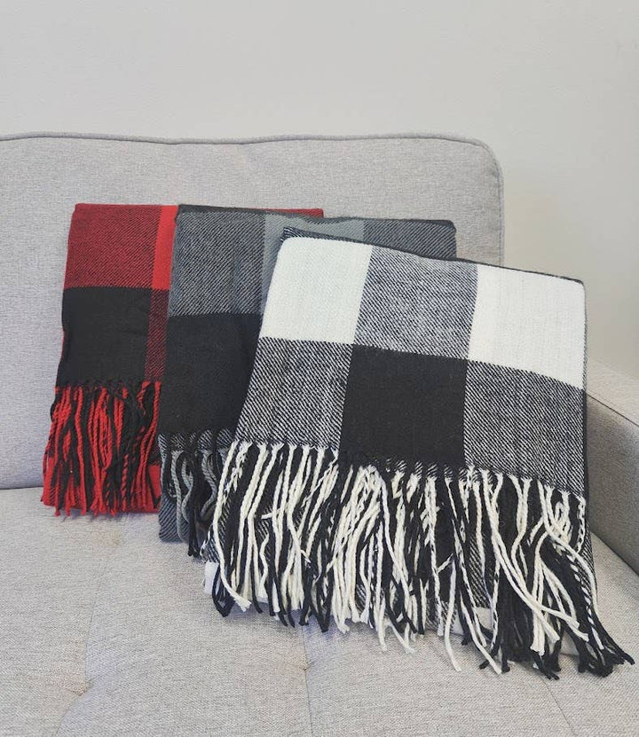 Fennco Styles - Classic Buffalo Plaid Decorative Throw Blanket: Red - Pisgah Needleworks