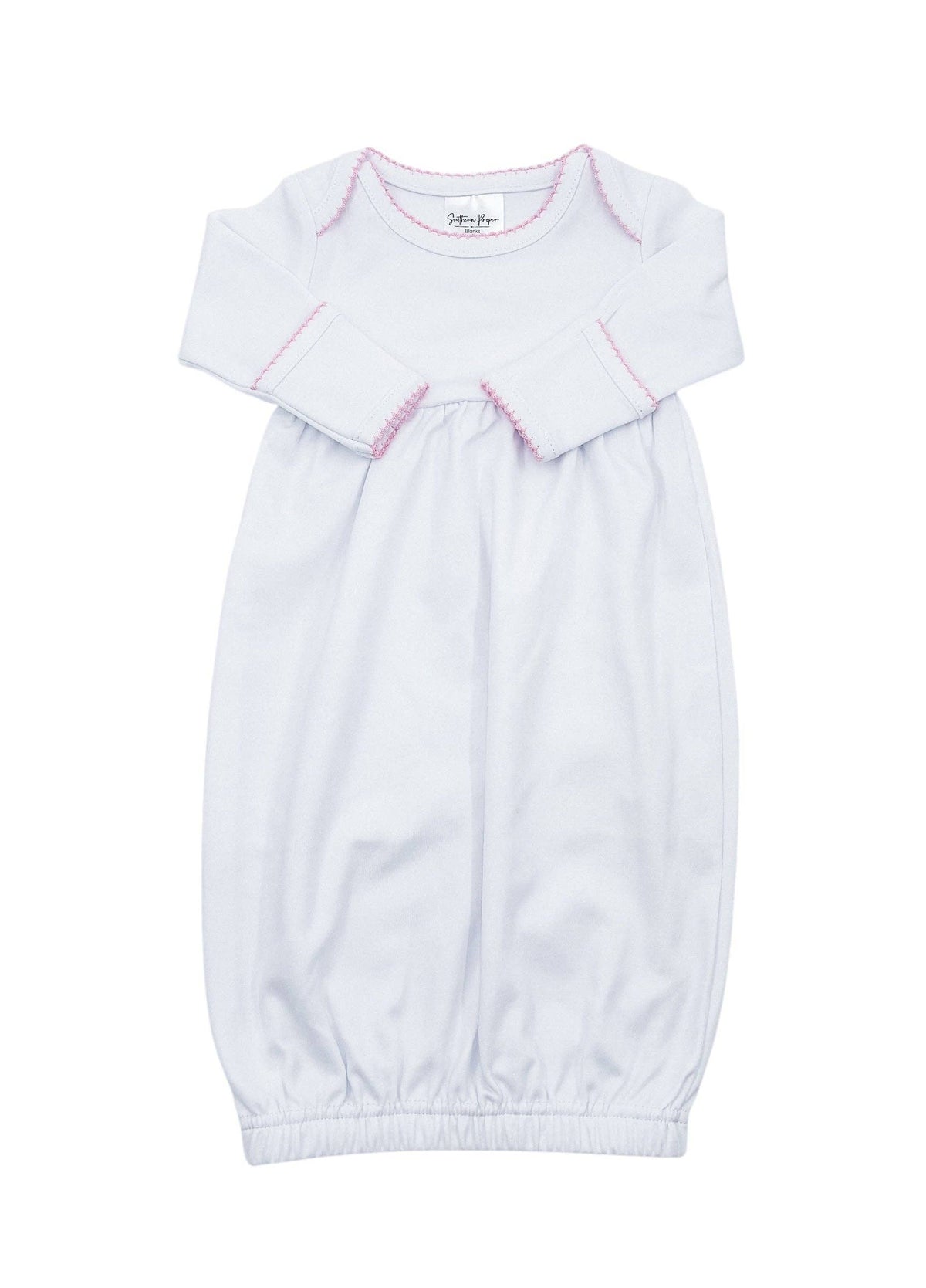 Southern Proper Blanks - Gowns - Picot Trim: 0-6 Month / Light Pink - Pisgah Needleworks