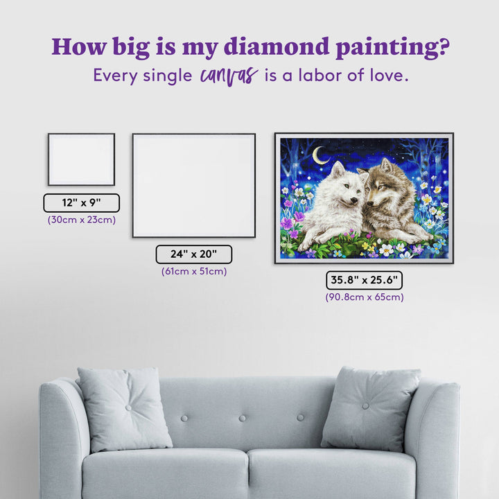 Diamond Art Club® Forever Love Wolf Diamond Painting Kit – 35.8" x 25.6"
