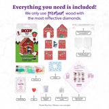 Diamond Art Club - Gem House - The Peanuts™ Holiday: Round with 13 colors including 1 AB and 4 Iridescent Diamonds and 4 Fairy Dust Diamonds / 2,965 / 5.4" x 4.9" x 3" (13.8 x 12.5 x 7.7cm) - Pisgah Needleworks