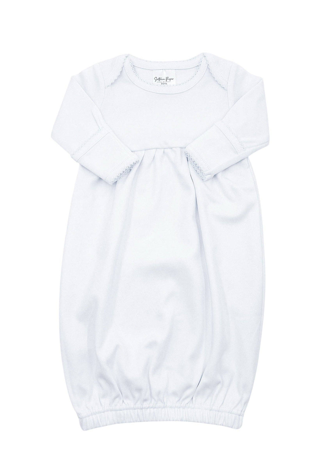 Southern Proper Blanks - Gowns - Picot Trim: 0-6 Month / Light Blue - Pisgah Needleworks
