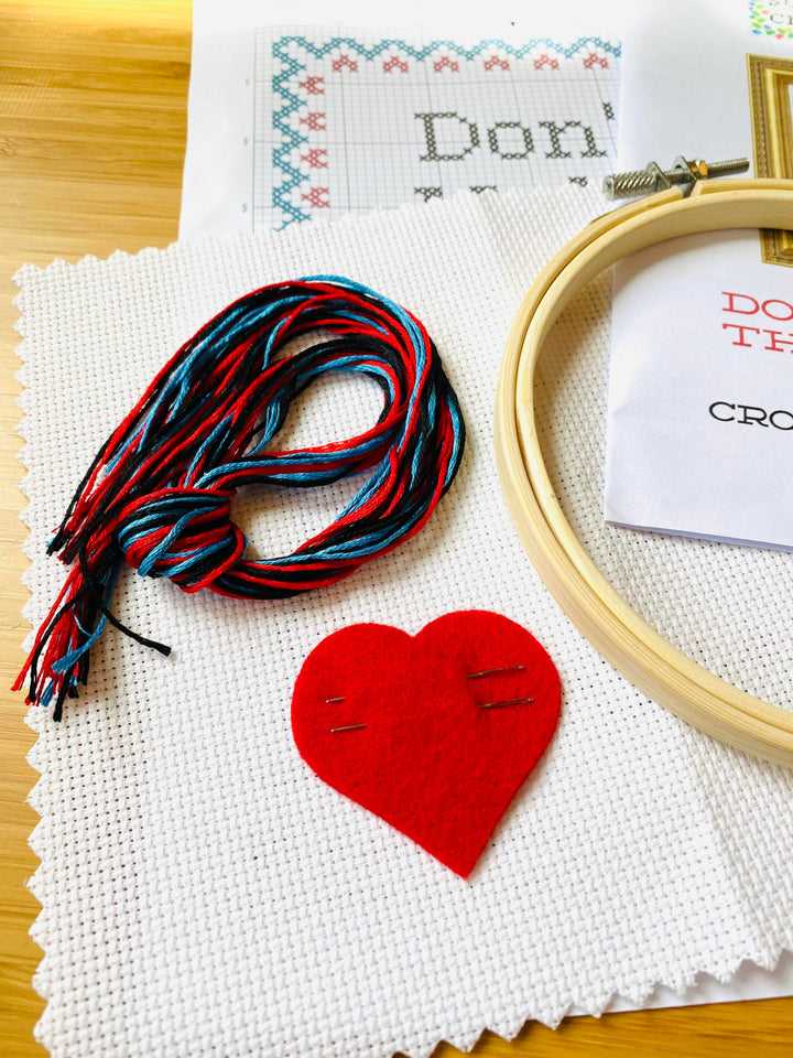 Subversive Cross Stitch I F*cking Love You Deluxe Cross Stitch Kit | Funny Romantic Cross Stitch Kit