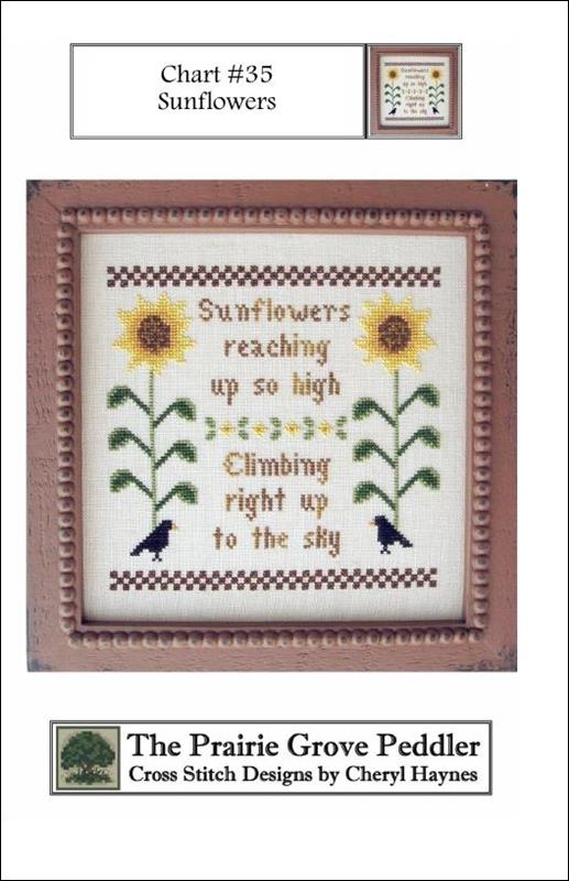 Prairie Grove Peddler Sunflowers Cross Stitch Pattern | Printed Pattern