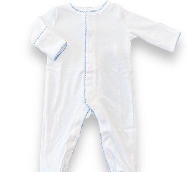 Southern Proper Blanks - Footies - Picot Trim: White w/Pink / 0-3 - Pisgah Needleworks
