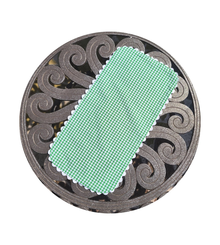 THE ROYALTY COLLECTION - Gingham Baby Burp Cloth With Ric Rac: Light blue - Pisgah Needleworks