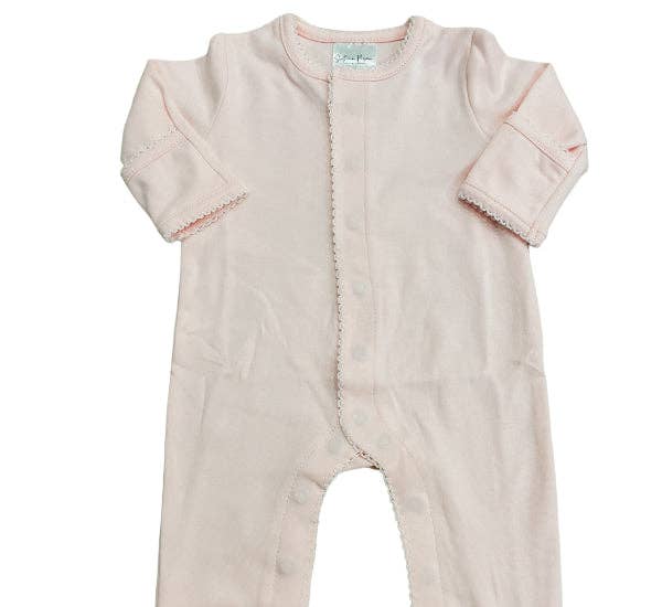 Southern Proper Blanks - Footies - Picot Trim: White w/Pink / 0-3 - Pisgah Needleworks