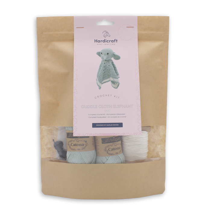 Hardicraft USA - DIY Crochet Kit - Elephant Cuddle Cloth - Pisgah Needleworks