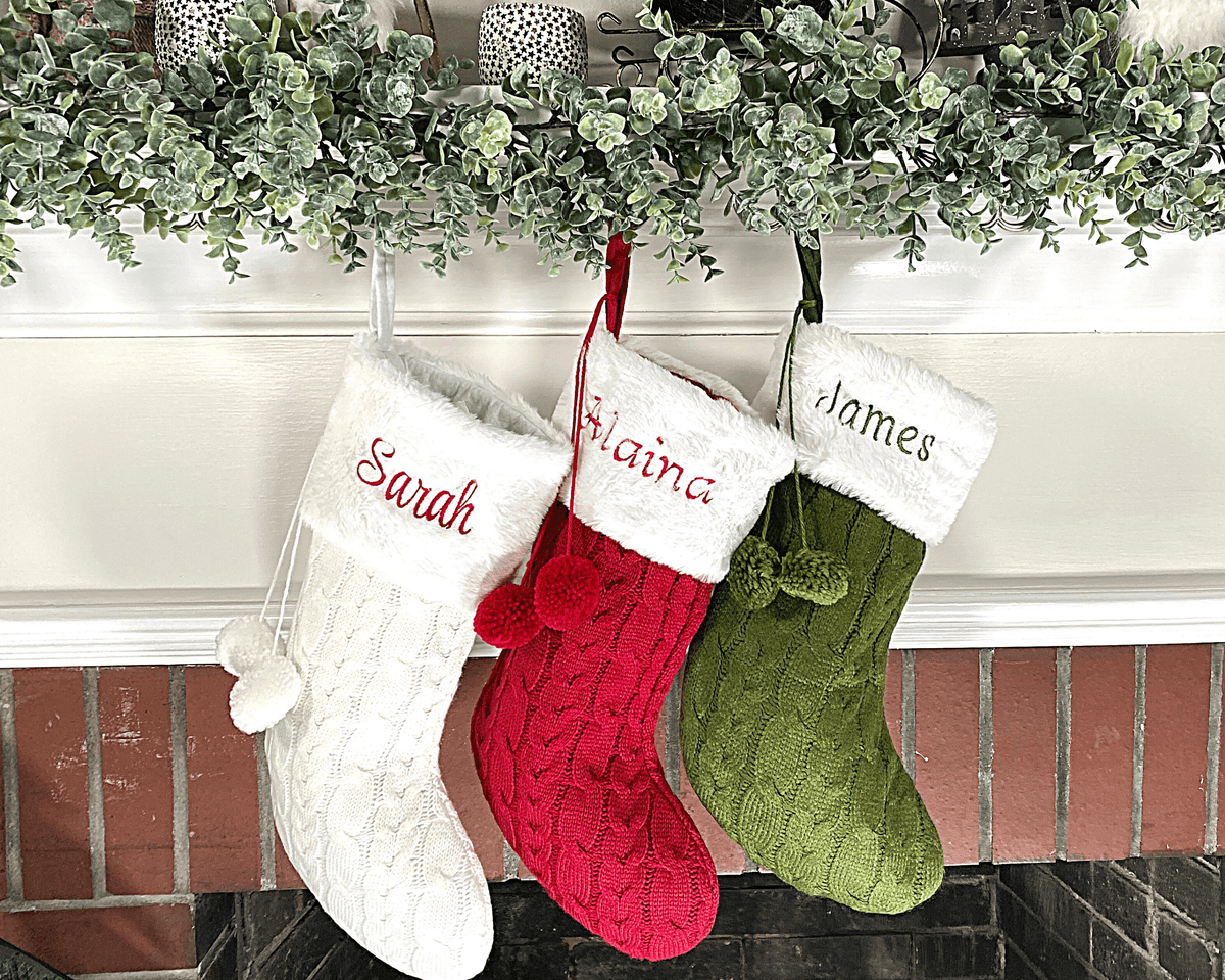 Holiday Blanks - Knit Pom stocking blanks: Green - Pisgah Needleworks