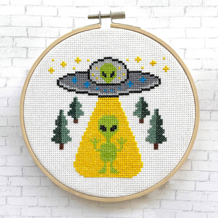 Spot Colors - We Are Not Alone Alien Cross Stitch Kit