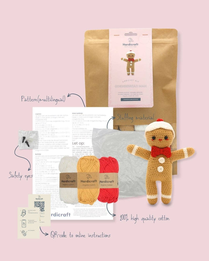 Hardicraft USA - DIY Crochet Kit - Gingerbread Man