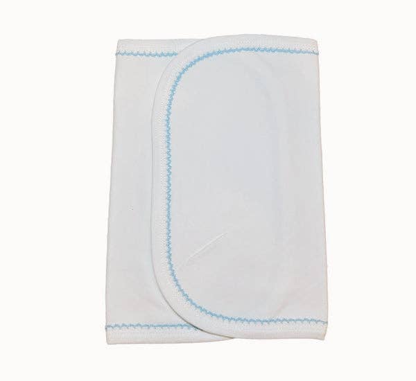Southern Proper Blanks - Burp Cloth - Picot Trim: Terry Cloth / Blue - Pisgah Needleworks