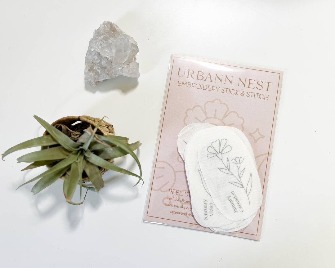 Urbann Nest - Birth Flower Embroidery Stick and Stitch Packs - Pisgah Needleworks