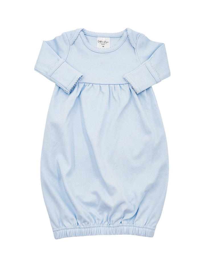 Southern Proper Blanks - Gowns - Picot Trim: 0-6 Month / Light Blue - Pisgah Needleworks