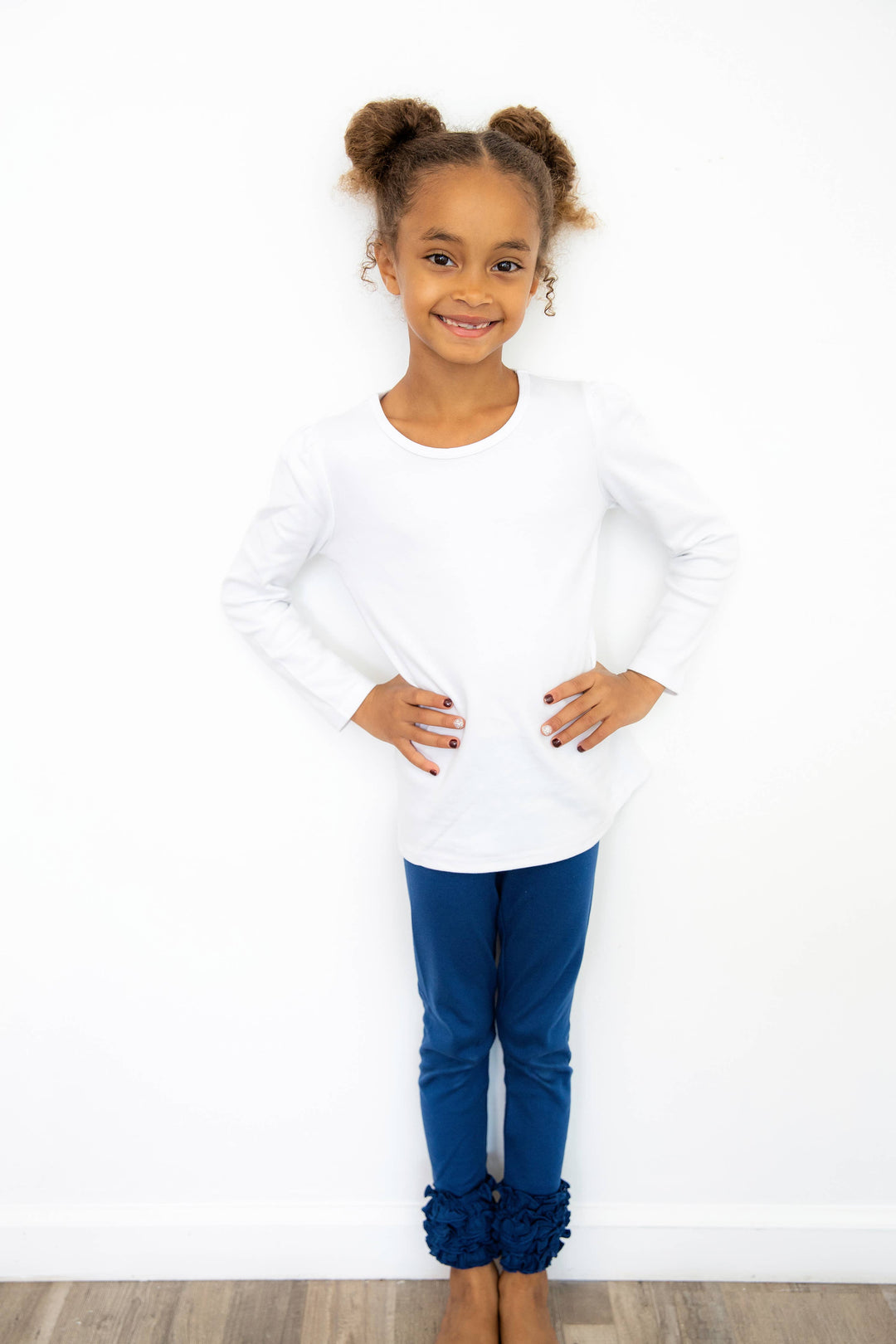 Love That Cotton - Girls Long Sleeve Tee - WHITE: 4T - Pisgah Needleworks