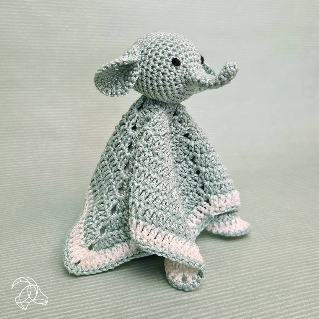 Hardicraft USA - DIY Crochet Kit - Elephant Cuddle Cloth - Pisgah Needleworks