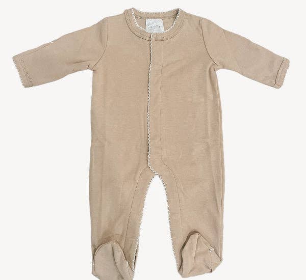 Southern Proper Blanks - Footies - Picot Trim: White w/Blue / 0-3 - Pisgah Needleworks