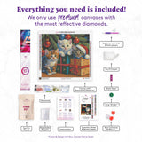 Diamond Art Club - Christmas Gifts: Round with 63 Colors including 3 ABs and 2 Fairy Dust Diamonds / 36,019 / 22" x 20" (55.8cm x 50.7cm) - Pisgah Needleworks