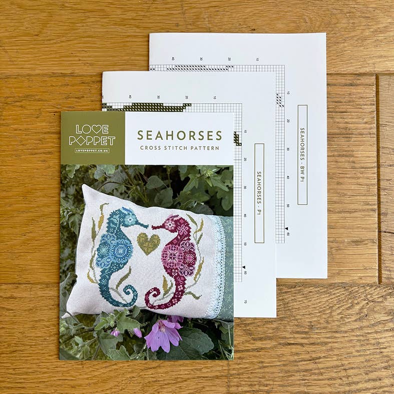 Seahorses Cross Stitch Pattern – Love Poppet Printed Chart