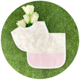 THE ROYALTY COLLECTION - Pink Toile Custom Burp Set : Pink - Pisgah Needleworks