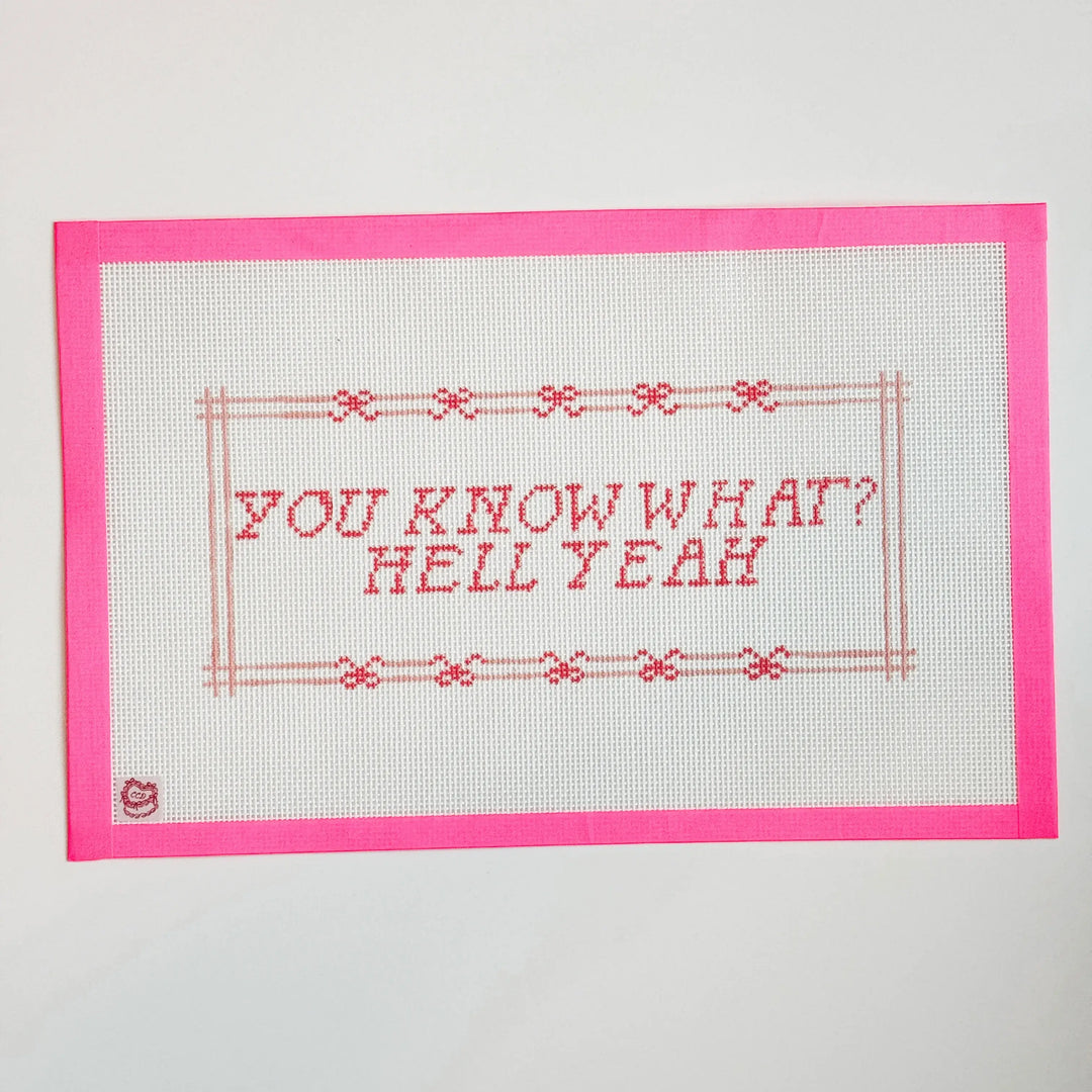 Cotswold Co Designs - Cheeky Saying Bow Needlepoint Canvas 13 Mesh 10x6” - Pisgah Needleworks