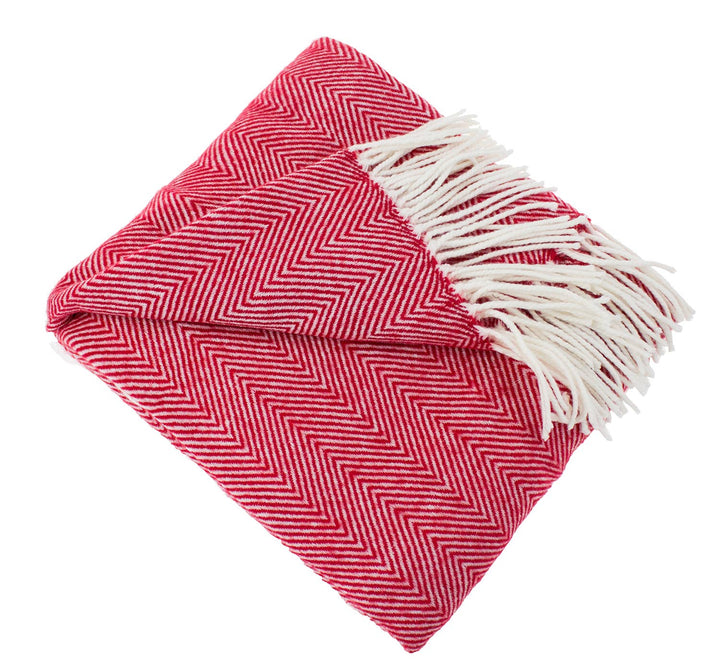 Fennco Styles - Herringbone Throw Blanket with Fringe: Camel - Pisgah Needleworks
