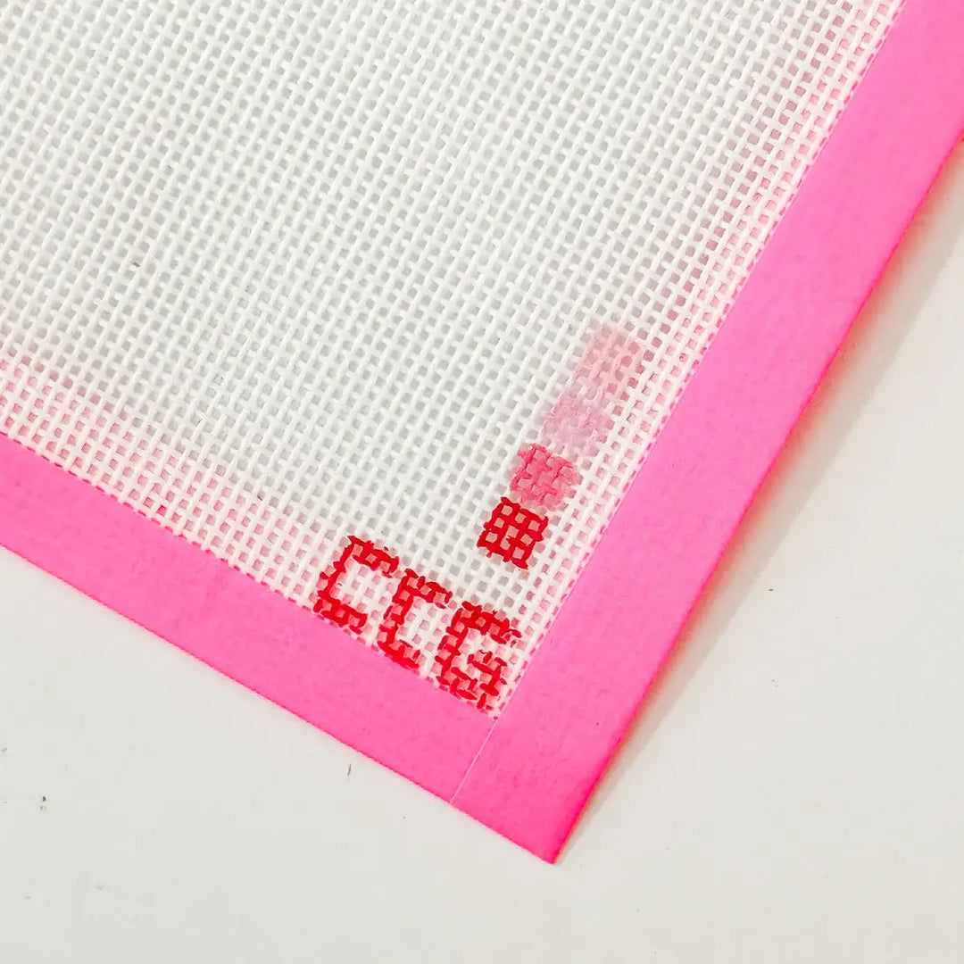 Cotswold Co Designs - Hand-Painted Pink Cowgirl Hat Needlepoint Canvas | 3” Canvas - Pisgah Needleworks