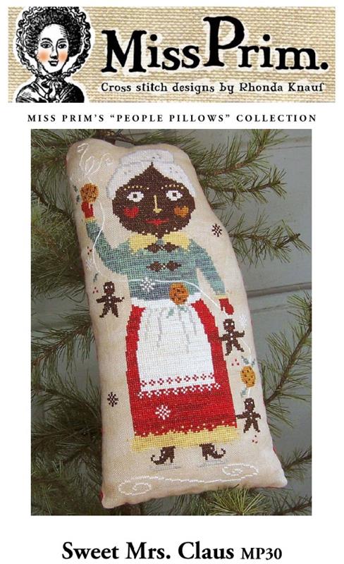 Miss Prim Sweet Mrs. Claus Pillow Cross Stitch Pattern | Printed Pattern