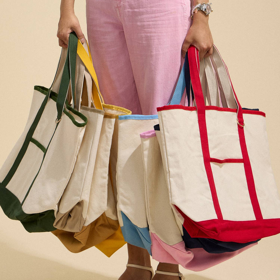 Lilla Haven - Ecofriendly Basic Cotton Canvas Everywhere Carry Tote Bag with Charm Holder: Red / One size / 5DG78048 - Pisgah Needleworks