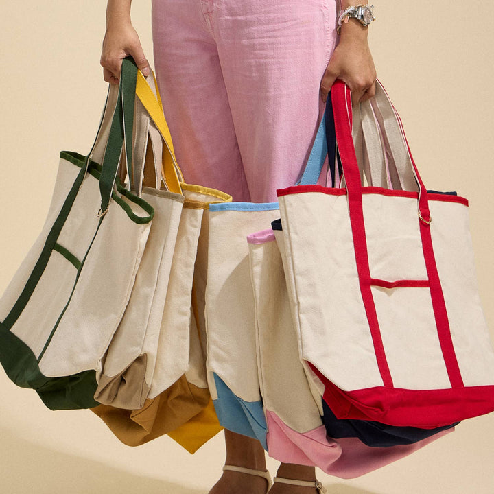 Lilla Haven - Ecofriendly Basic Cotton Canvas Everywhere Carry Tote Bag with Charm Holder: Red / One size / 5DG78048 - Pisgah Needleworks
