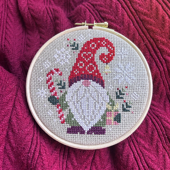 Love Poppet Christmas Gnome Counted Cross Stitch Kit | Beginner Friendly