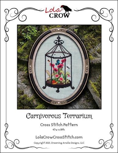 Lola Crow Cross Stitch Carnivorous Terrarium Cross Stitch Pattern | Printed Pattern