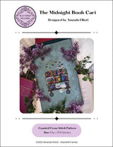 The Midnight Book Cart Cross Stitch Pattern – Haunted Frames by Amanda Elliott