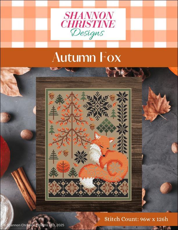 Shannon Christine Designs Autumn Fox Cross Stitch Pattern | Printed Pattern