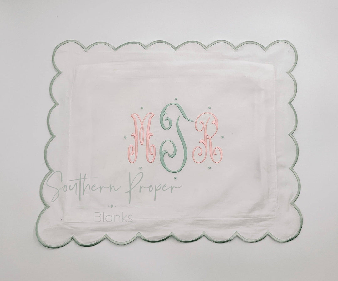 Southern Proper Blanks - Pillowcase - Scalloped edge: White / 12”x 20” - Pisgah Needleworks