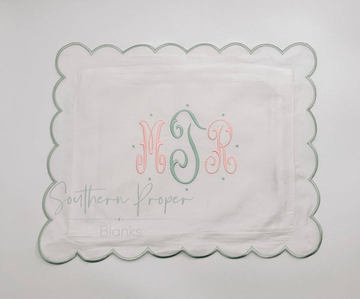 Southern Proper Blanks - Pillowcase - Scalloped edge: White / 12”x 20” - Pisgah Needleworks
