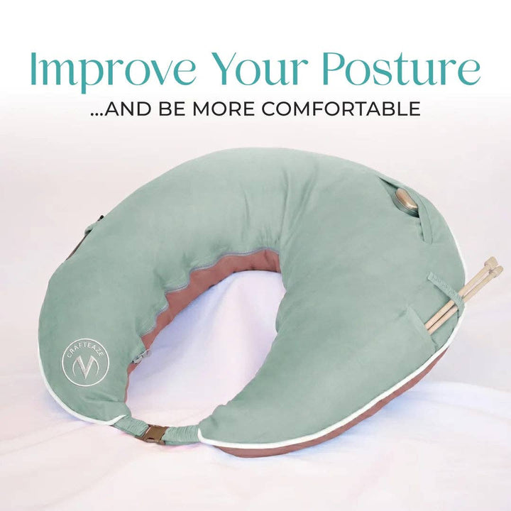 Crafteaze by Valari Maker's Pillow | Green & Peach Velvet