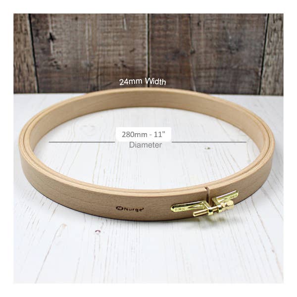 Nurge - Nurge 24mm (1") Beech Screwed Embroidery Hoops: 24mm (1") / 280mm / 11" - Pisgah Needleworks