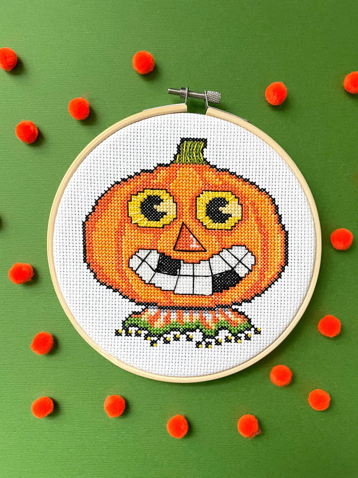 Spot Colors - Pumpkin by Mary Engelbreit Counted Cross Stitch DIY KIT