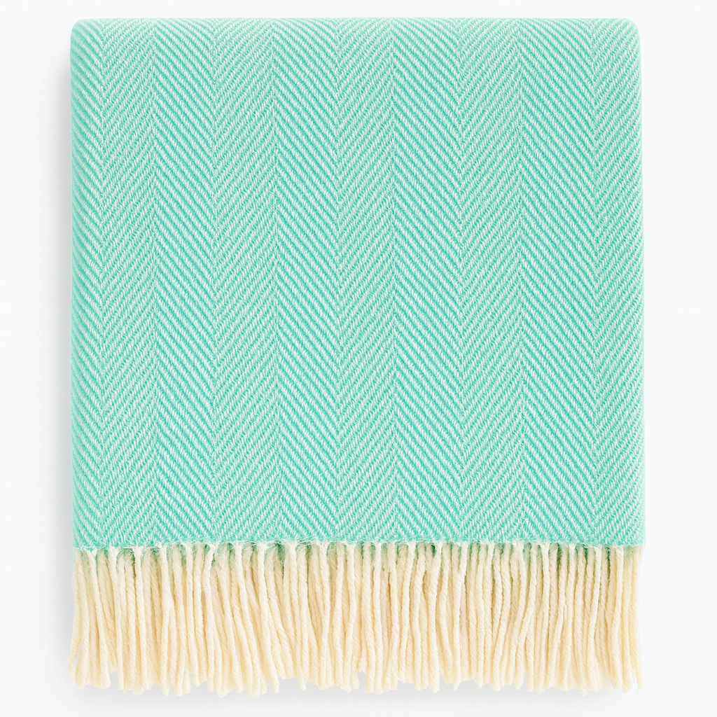 Fennco Styles - Herringbone Throw Blanket with Fringe: Grey - Pisgah Needleworks