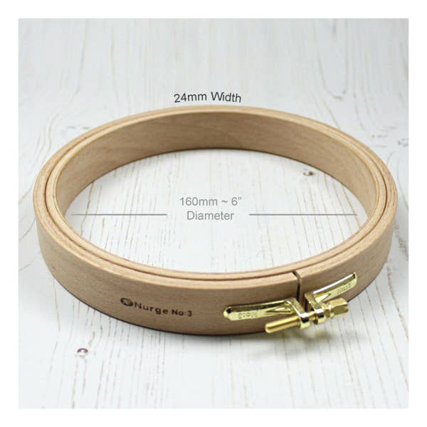 Nurge - Nurge 24mm (1") Beech Screwed Embroidery Hoops: 24mm (1") / 160mm / 6.29" - Pisgah Needleworks