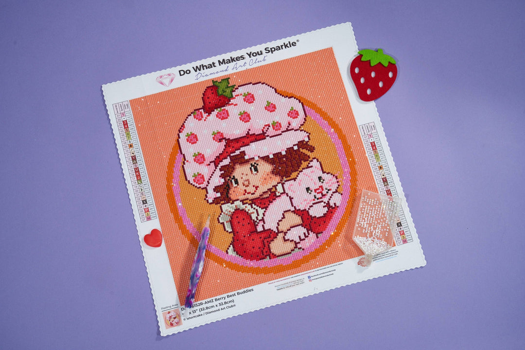Diamond Art Club® Strawberry Shortcake: Berry Best Buddies Diamond Painting Kit – 13" x 13"