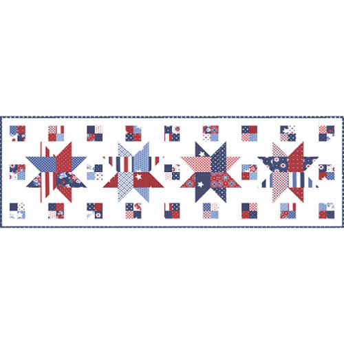 Branch & Blume Woven Stars Table Runner Quilt Pattern | Christmas Star Quilt Pattern