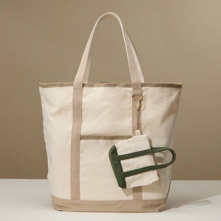 Lilla Haven - Ecofriendly Basic Cotton Canvas Everywhere Carry Tote Bag with Charm Holder: Red / One size / 5DG78048 - Pisgah Needleworks