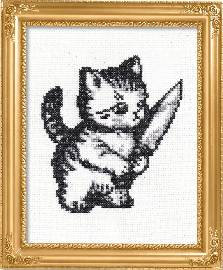 Subversive Cross Stitch - Stabby Kitty Deluxe Cross Stitch Kit