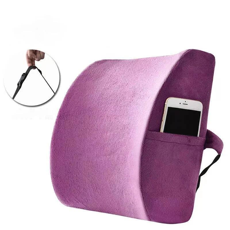 Crafteaze by Valari Lumbar Support Cushion with Pocket | Purple